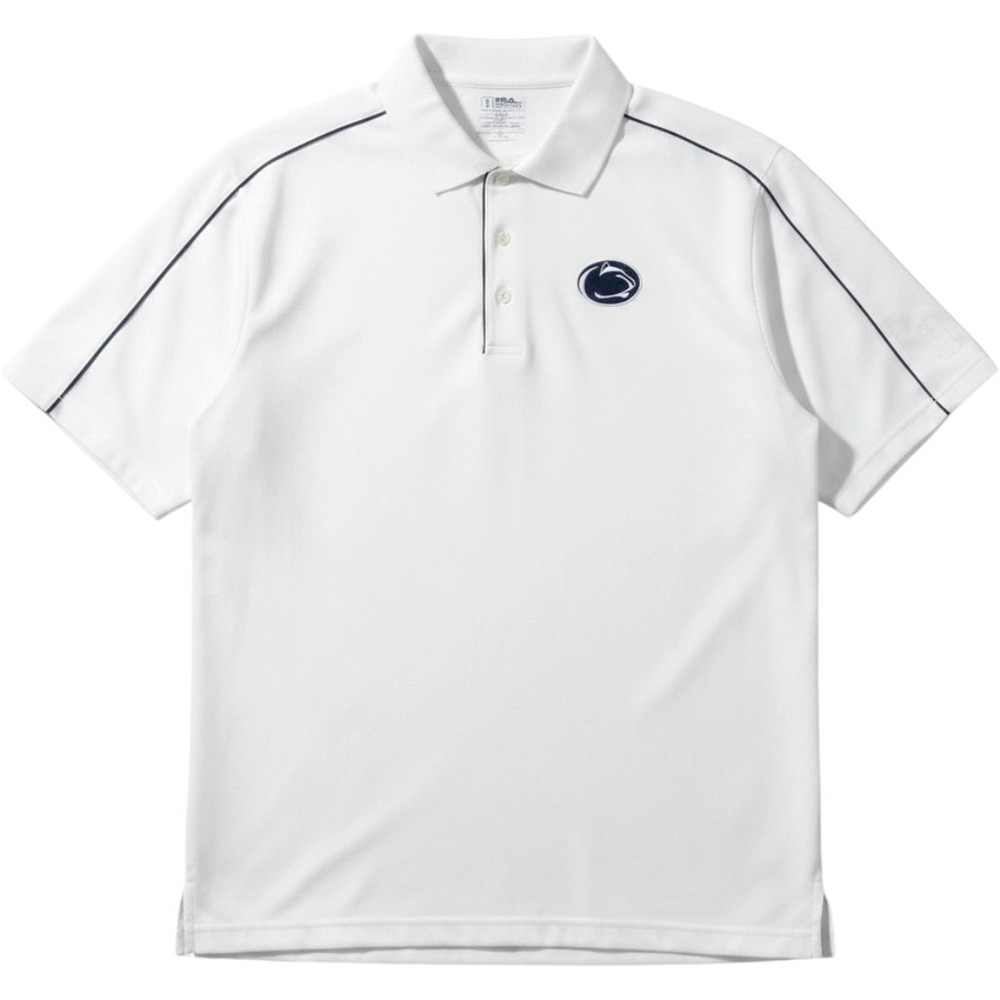 Penn State PSU Golf Polo Shirt White Navy Blue Piping Nittany Lions Logo - XL